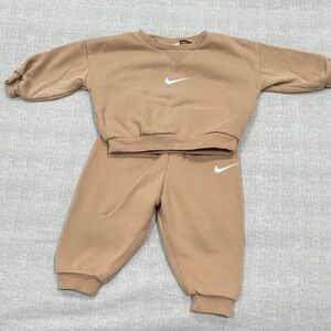 Nike Baby Tan Sweatshirt and Joggers Set